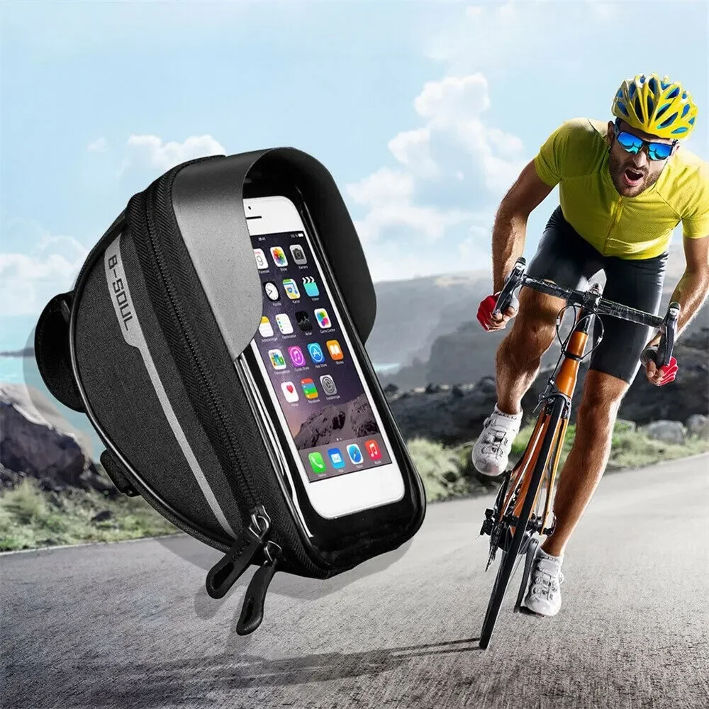 6.3 Inch Touch Screen Bicycle Bags MTB Cycling Bike Head Tube Bag Bicycle Handlebar Cell Mobile Phone Bag Case Holder For Bike