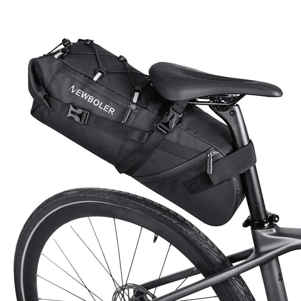 NEWBOLER 18L Fahrrad-Satteltasche, wasserdicht, für MTB, Rennrad, große Kapazität, faltbare Fahrradtasche, Hecktasche, Zubehör für den Kofferraum – Detail 18