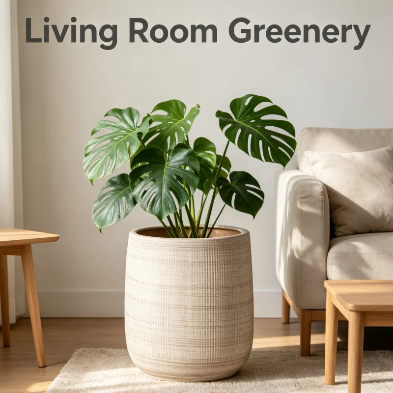 Textured Ceramic Planter With Matte Finish And Wide Mouth For Indoor And Balcony Plant Display