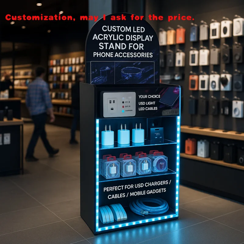 custom.Custom Rechargeable Retail Acrylic Mobile Accessories Counter Top Display Rack Cell Phone Display Stand