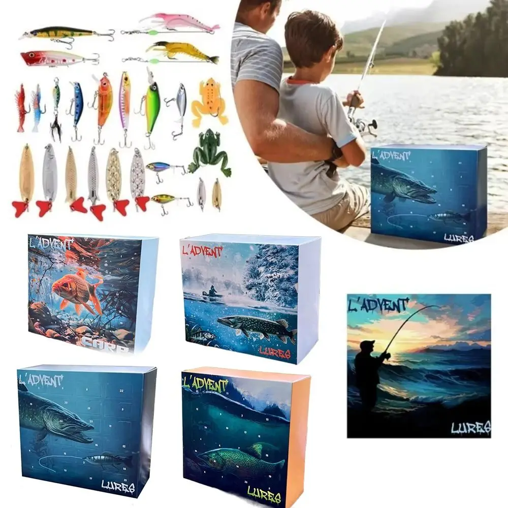 

Практичные снасти, рыболовный адвент-календарь, реалистичные рыболовные снасти, календарь рыболовных приманок, 24-дневный обратный отсчет, набор рыболовных снастей