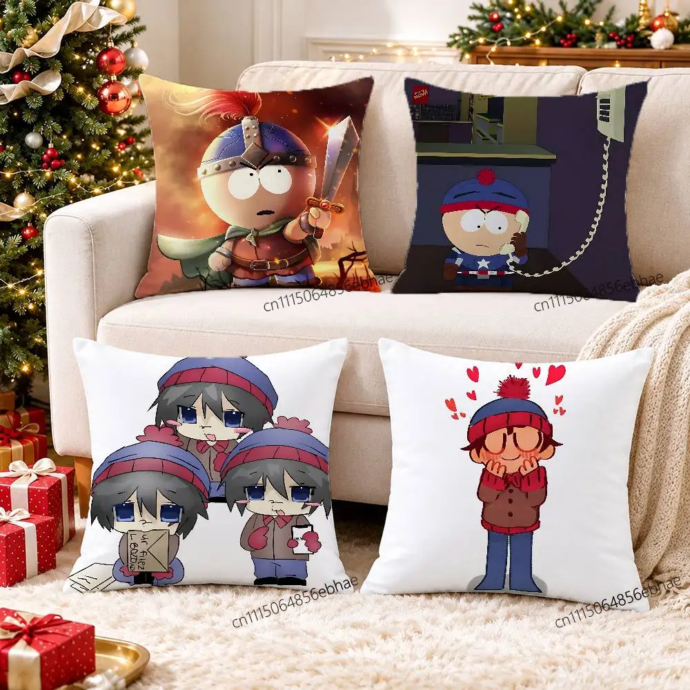 FOR South Park Stan Marsh 45x45cm Square Cushion Cover Cartoon Print Decorative Throw Pillow Case for Couch Bed Car Home Decor