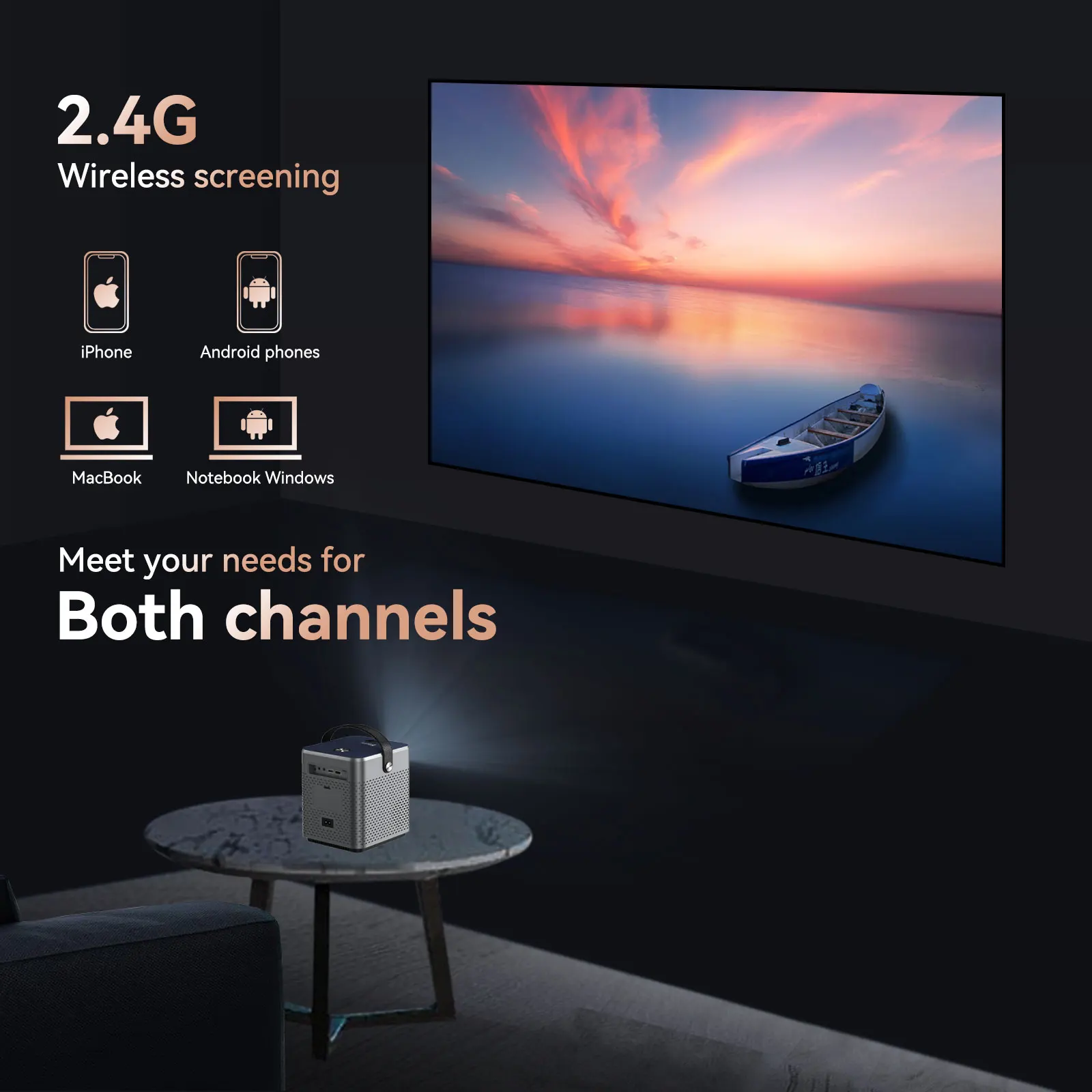 Blulory Movie proiettore 3D 4K Full HD 1080P nativo Cinema Beamer proiettore WiFi Android per film all'aperto supporto Android 9.0