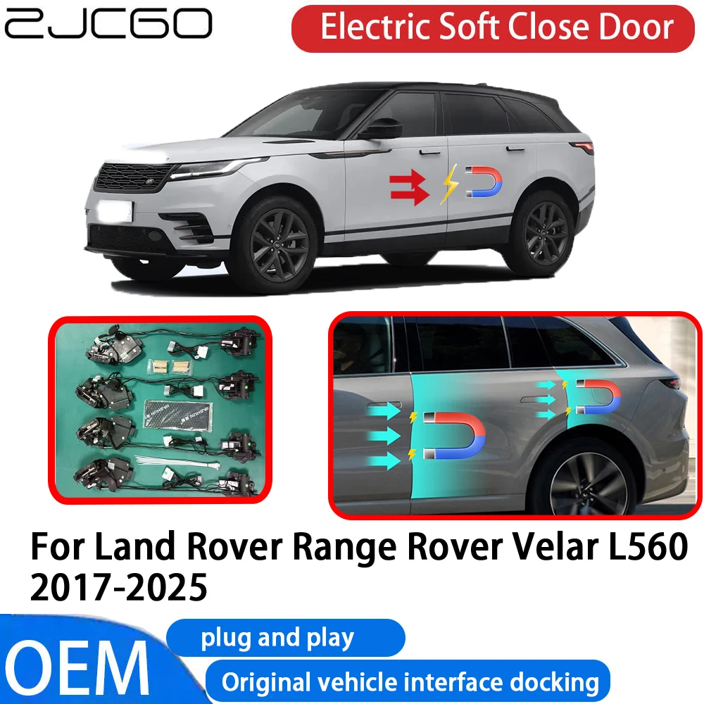 

ZJCGO for Land Rover Range Rover Velar L560 2017-2025 L5 Car Automatic Electric Soft Close Door Closer System OEM Plug and Play
