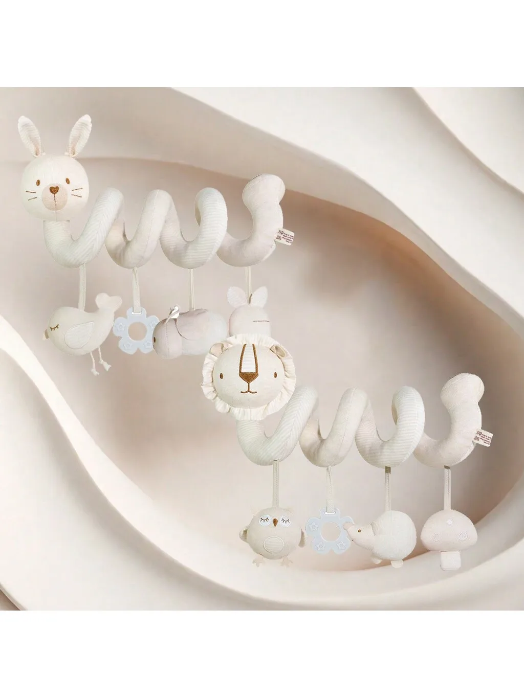 1 Pc Babe Hanging Car Seat Toys, Infant Stroller Toys For Car Seat Stroller Mobile Crib Bar With Bell,Activity Spiral Plush Toys