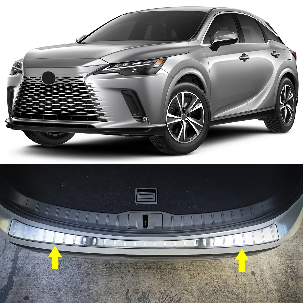 

For 2023-2025 Lexus RX 350 350h 450h+ 500h Stainless Steel Rear Bumper Protector Sill Trunk Tread Plate Trim Car Styling