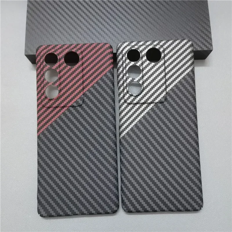 

Carbon Fiber Case For VIVO V27 Pro Case Acrylic PC Material Shockproof Phone Cover For VIVO V 27 Bumper Funda VIVOV27 Coque