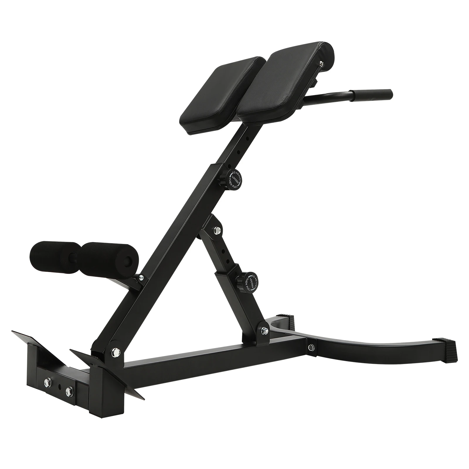 Roman Chair Back Extension Machine, 330LBS Back Extension Roman Chair Abdominal Exercise Equipment, Multi-Functional Hyperextension Back Strength Exercise Bench, w/Rubber Foot Covers, suitable for Home Gym Hotel