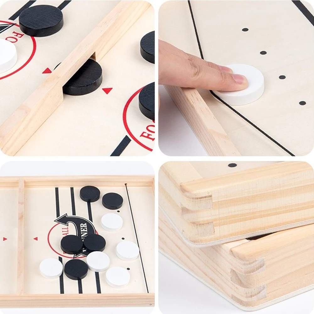 Fast Sling Puck Game Paced Wooden Table Hockey Winner Games Interactive Chess Toys For Adult Children Desktop Battle Board Game