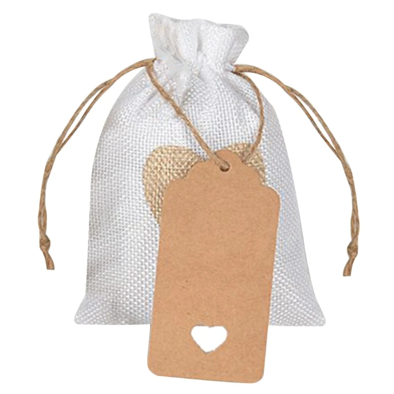 Assorted 51pcs Burlap Bag Set Fashionable Love Heart Packaging Bag Practical Gift Pouches for Weddings Party Supplies Dropship