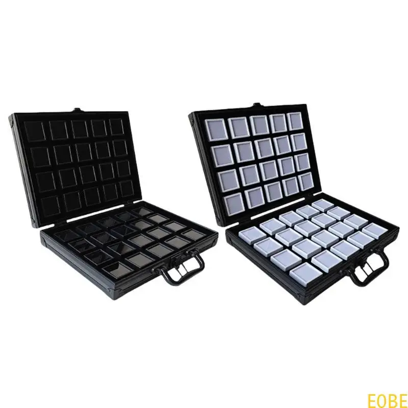 

E0BE Large Capacity Aluminum Alloy Gemstones Storage Box for Safe Keeping Jewelry