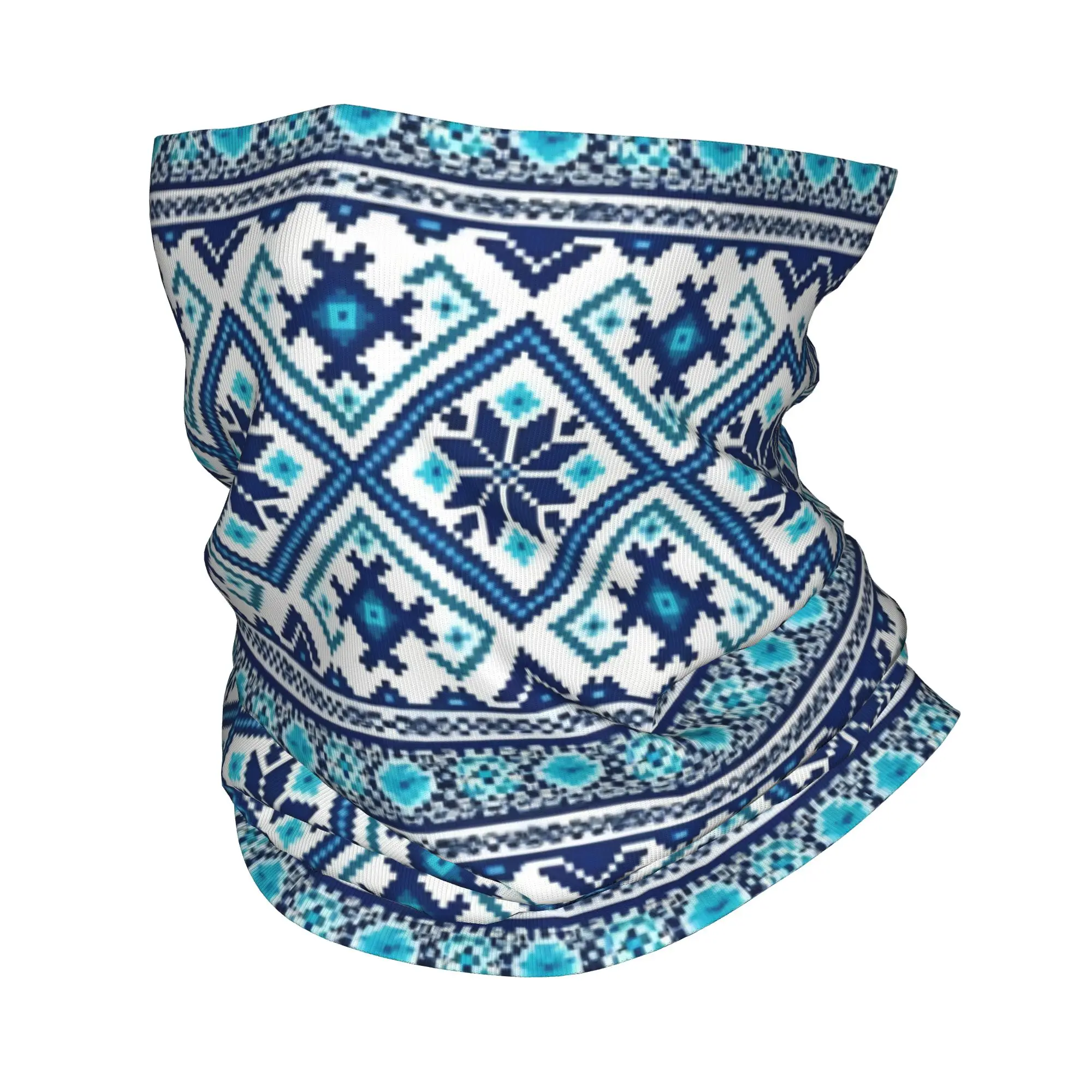 Ukrainian Belarusian Folk art Vyshyvanka  Bandana Neck Gaiter for Ski Hunting Wrap Scarf Bohemian Geometric  Balaclava Warmer