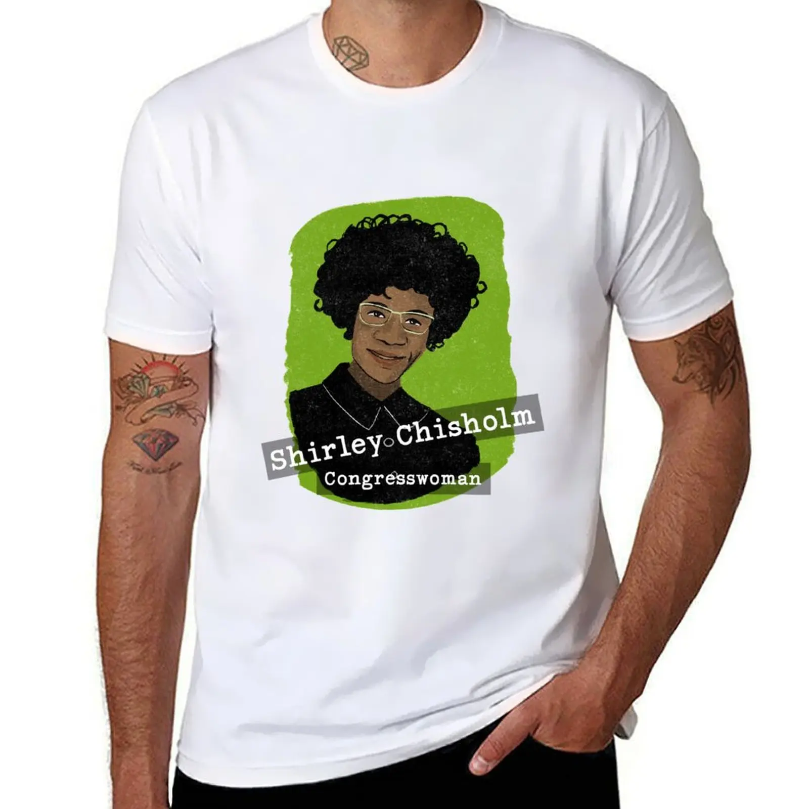 Retratos de Herstory: camiseta Shirley Chisholm, camiseta para hombre, camisetas estampadas de algodón pesado para hombre, camiseta