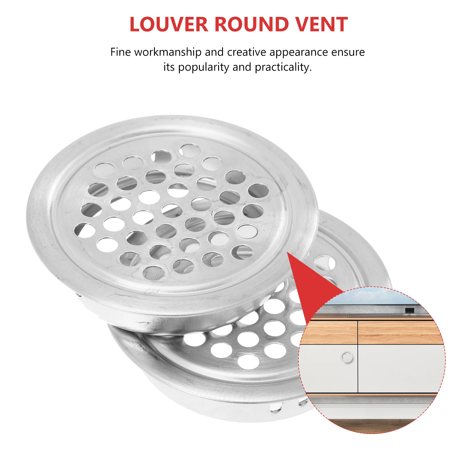 

20pcs Stainless Steel Vent Cover 35mm Flat Silver Round Ventilation Device Air Heat Emission Holes Breathable Decorative Soffit