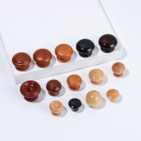 Wooden Retro Cabinet Dresser Drawer Knobs Single Hole Cupboard Handle with Screw Wardrobe Pulls Handle Furniture Hardware