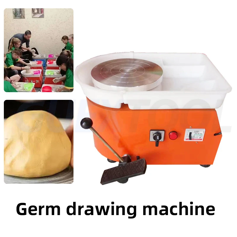 

Wheel Ceramic Molding Machine With Adjustable 0-300RPM Speed Handle And Pedal Control ABS Detachable Basin Embryo pulling machin