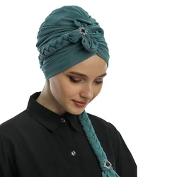 Elegant Long Braids Turban Cap for Women Stretchy Under Scarf Hat Female Head Wraps Lady Inner Hijabs Middle Eastern Ramadan