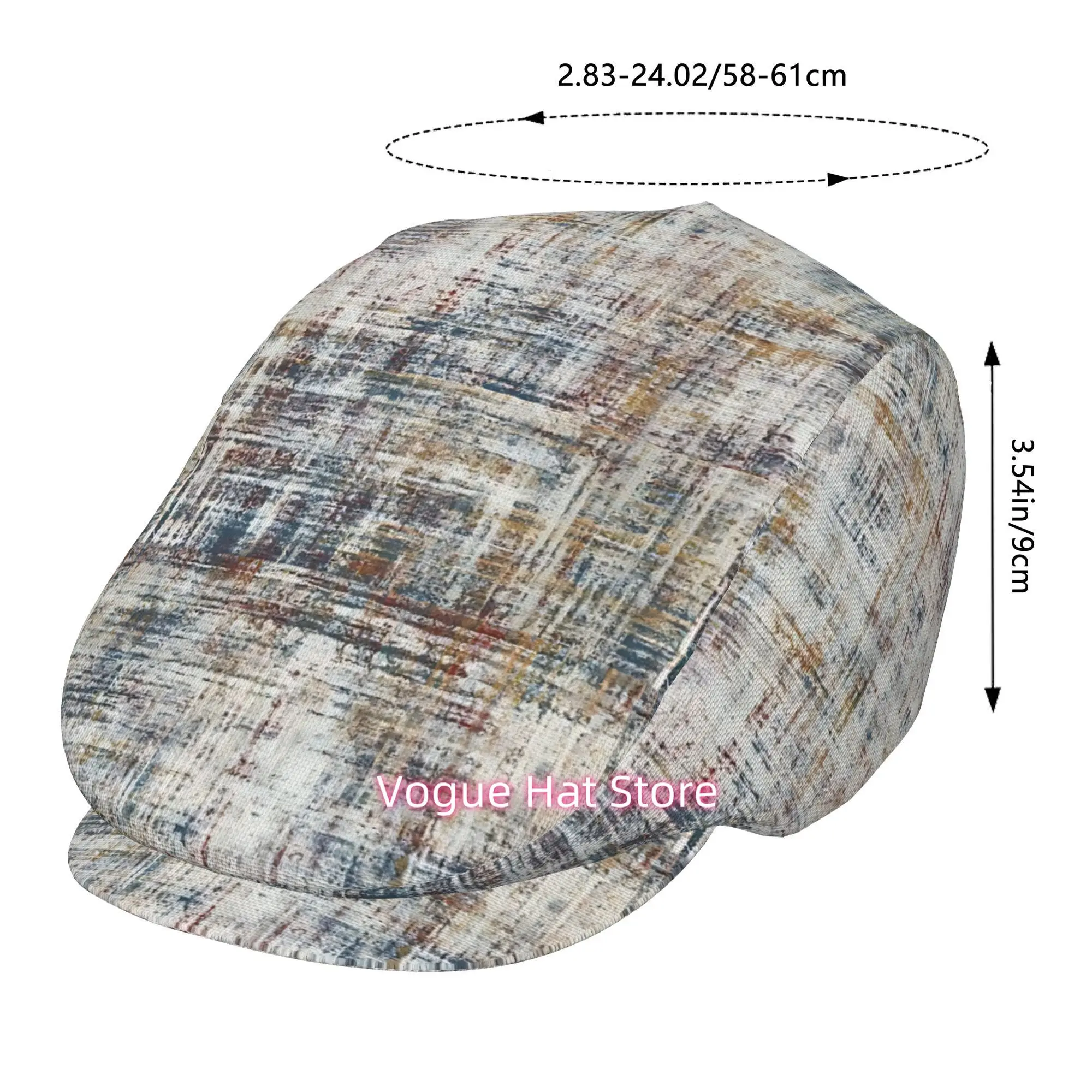 1pc Colorful abstract brushstroke art All-over printed beret,  newsboy cap, unisex, a must-have fashion accessory for outdoor le