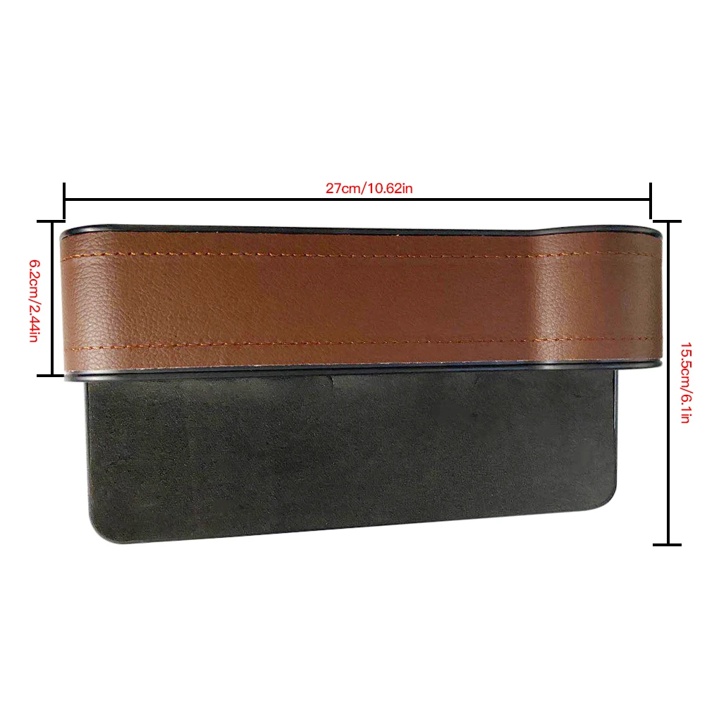 Car Crevice Organizer Pocket Cup Holder Central Console Crevice Storage Box Automotive Accessory, Beige