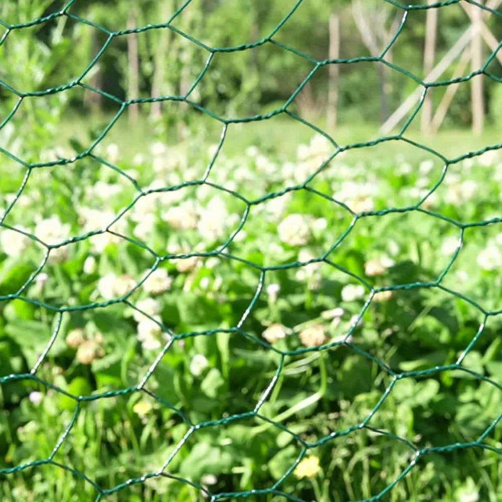 

Chicken Wire 39.37x1200in Hexagonal Mesh Garden Fence Barrier PVC-Coated Chicken Coop Rabbit Wire Anti-Rust Metal Garden Netting