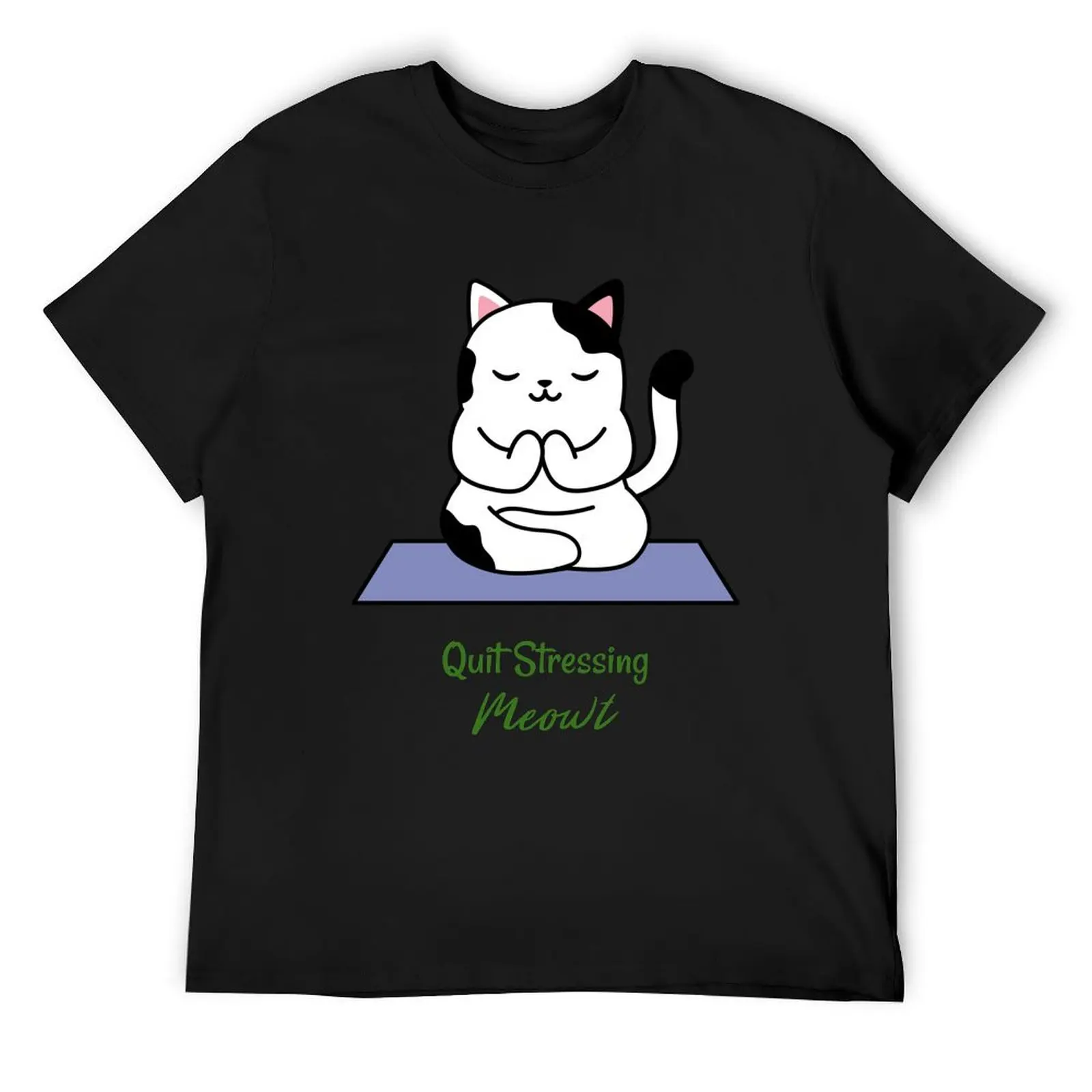 

Cat - Quit Stressing Meowt T-Shirt funny shirt cotton sublime baggy shirts mens vintage t shirts
