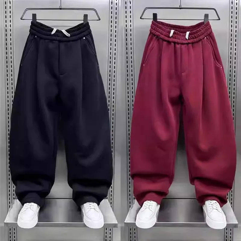 

plus Size Men's Autumn Winter Loose Wide Leg Harlan Pants Trendy Color Long Trousers Sweatpants Knife Pants