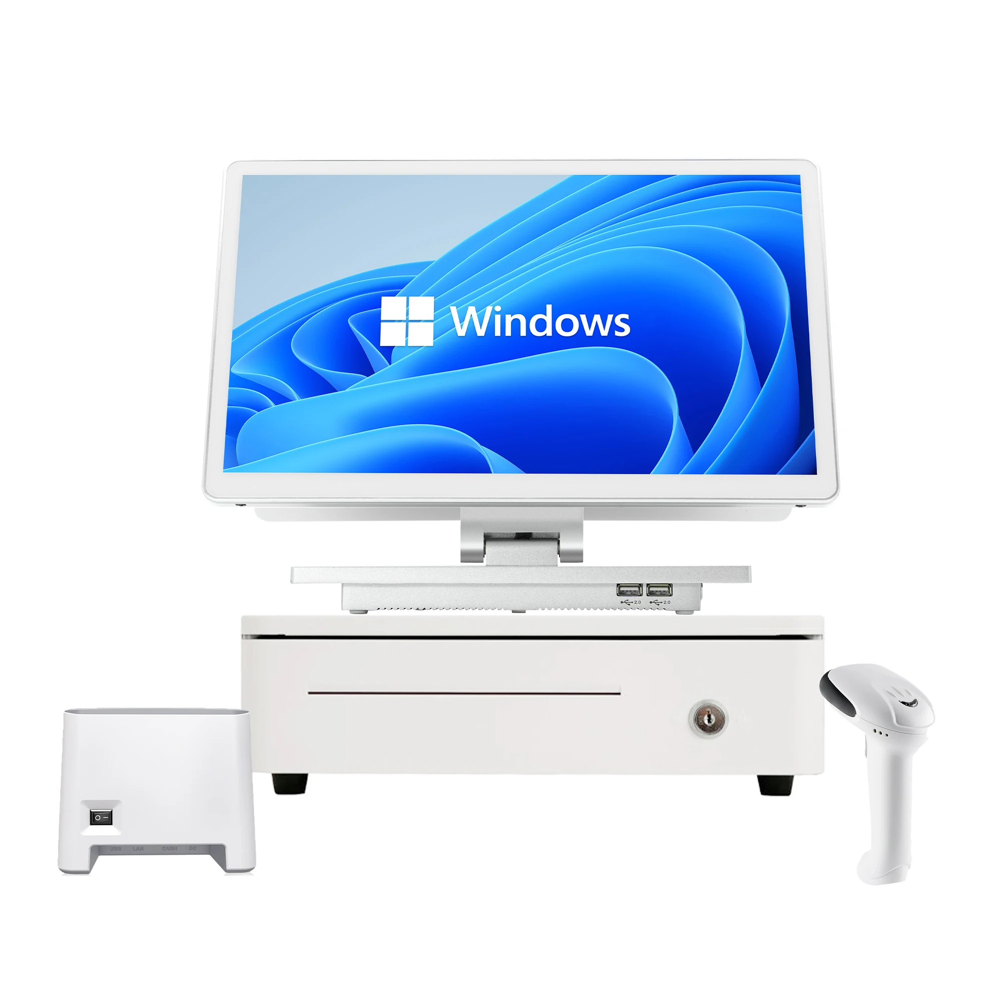 Buy Dual Screen Manual POS Machine Hardware Terminal Touch Screen Monitor Case For Cash Register POS System