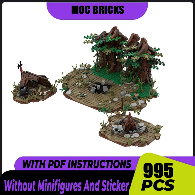 

Magical Rings Moc Building Blocks Movie Scene Near Fangorn Model Technology Bricks DIY Assembly Street View Toys Gifts