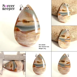 Women Men Pendant Water Drop Real Natural Picasso Jasper Stone Beads For Jewelry Making DIY Polar Jades Necklace Material AA015