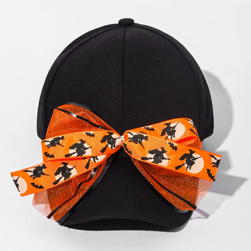 New Personalized Halloween Theme Spider Pumpkin Bow Pattern Baseball Cap Street Unique Fashion Cool Duckbill Cap Windproof Hats