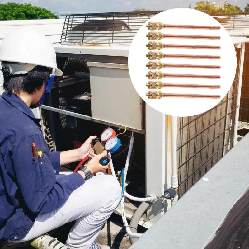 U0DE 8PCS Metal Service Access Valves Air Conditioning Repair Valves for Air Conditioning and Refrigeration Maintenance