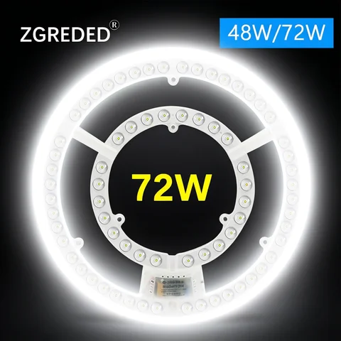 Led Panel 220V Ceiling Light Replacement Led Module 72W Round Circle Light Panel Board 6000K/4000K Module For Ceiling Fan Lights