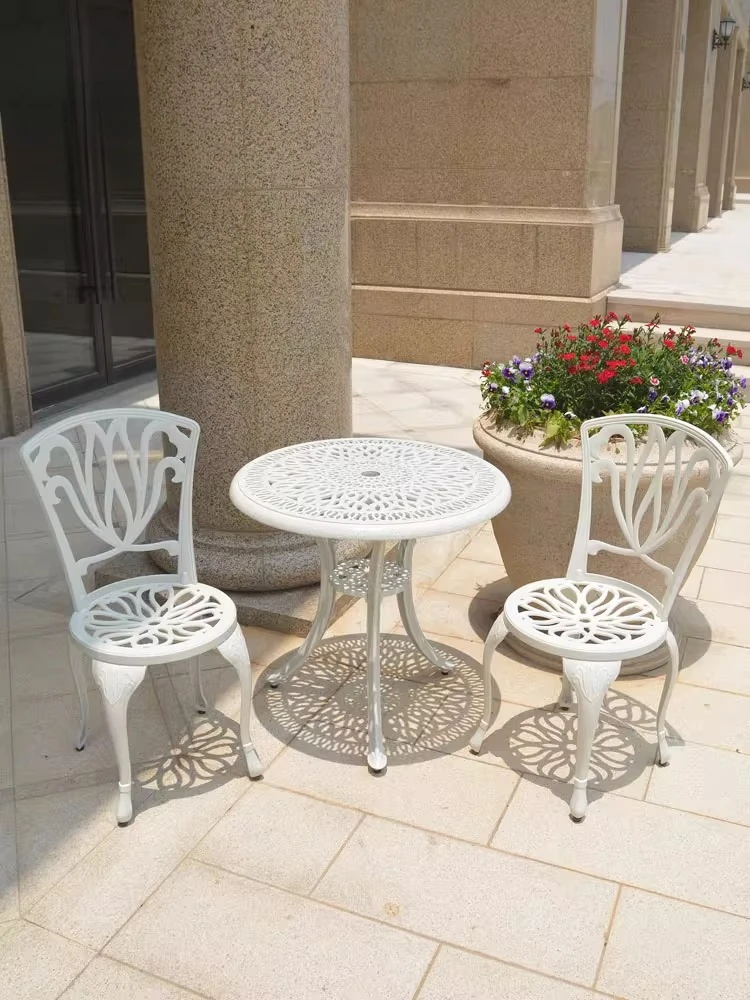 Outdoor tables and chairs courtyard three-five-piece balcony tables and chairs outdoor cast aluminum European wroug