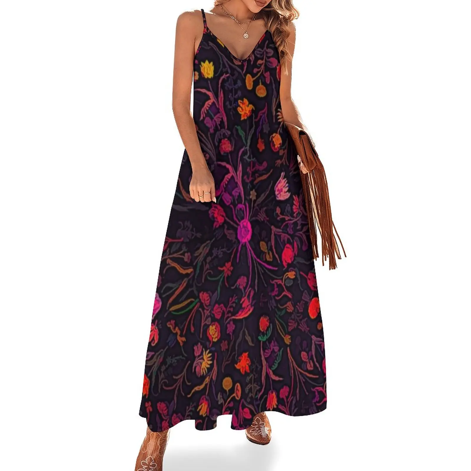 

Midnight Floral Sleeveless Dress women's summer jumpsuit evening dress women