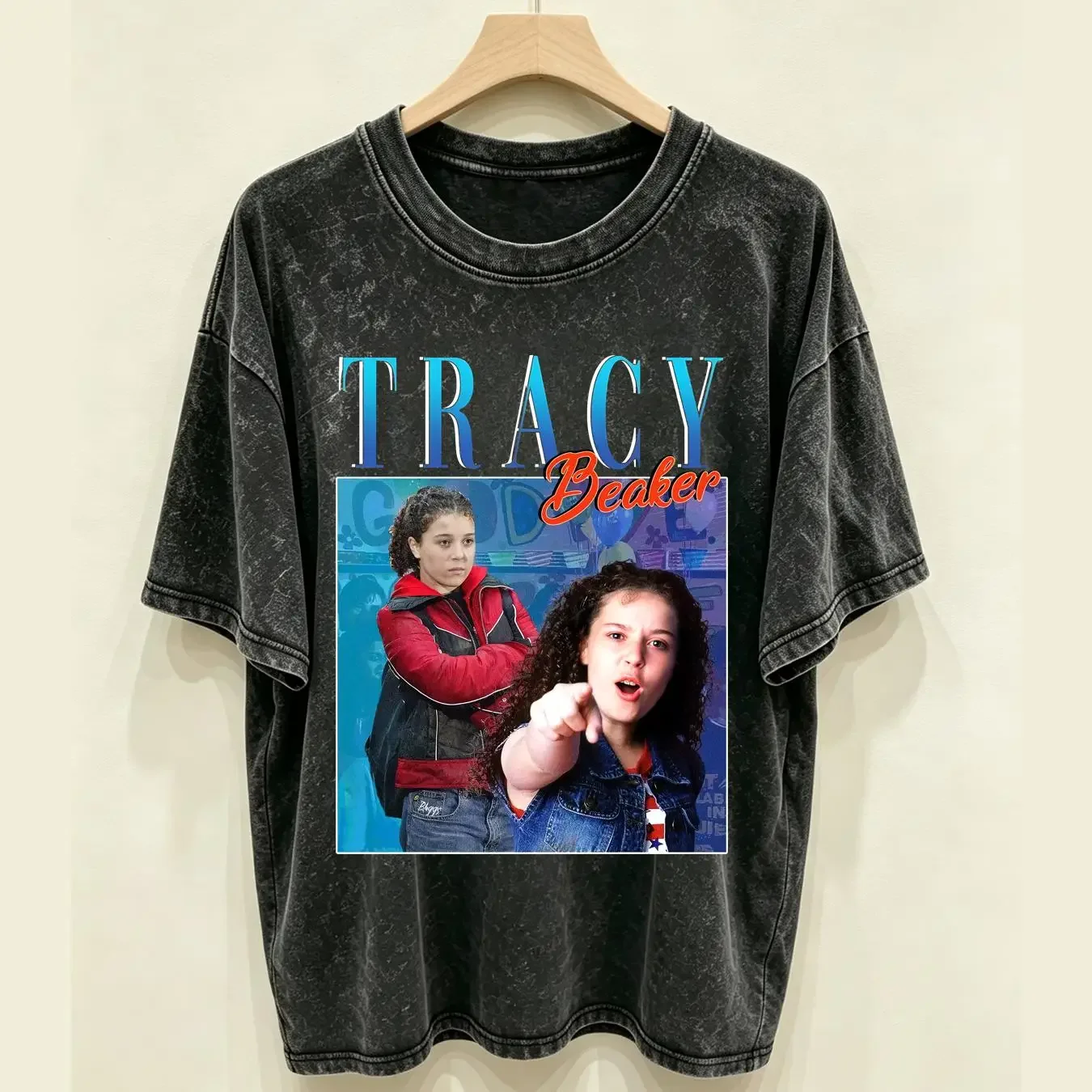 washed T Shirt Tracy Beaker Homage The Story Of Series Vintage vintage Washed Comfortable Soft Breathable graphic homme