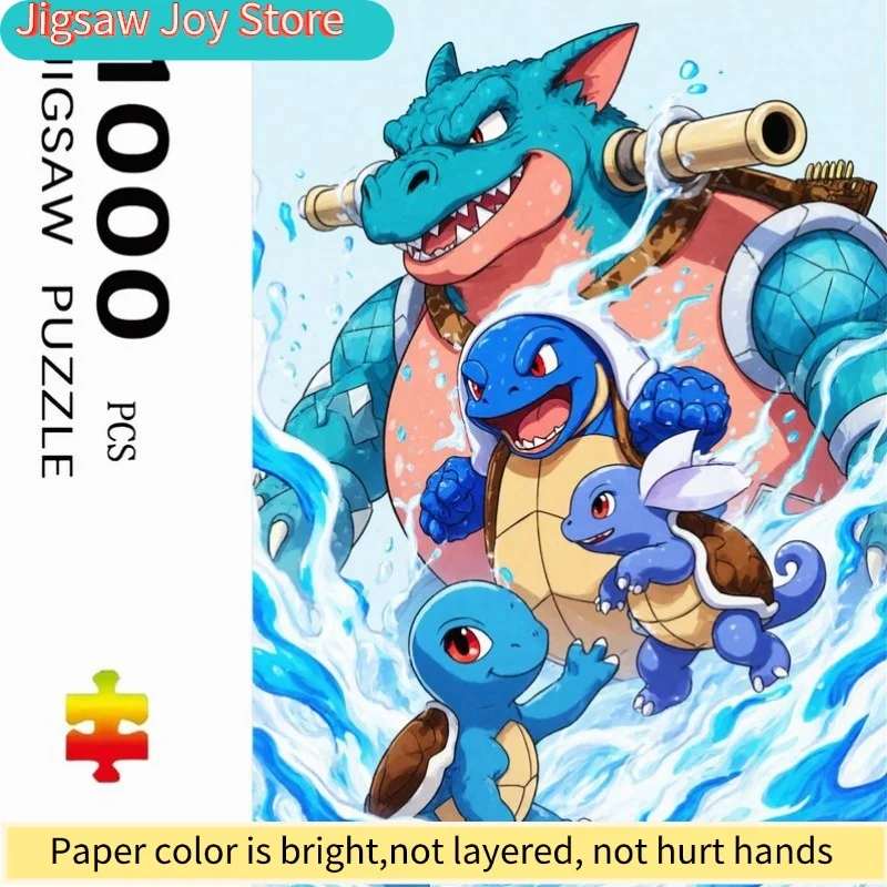 

Водный пазл с покемонами | Включает в себя мегаэволюции Бластоиса, Карапакса и Тентакула, динамичный сине-белый фон с эффектом разбрызгивания.