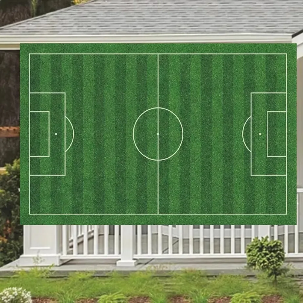 Green Football Field Themed Banner Decoration Background, Children's Birthday Party, Home Decoration Photography Backdrop Cloth
