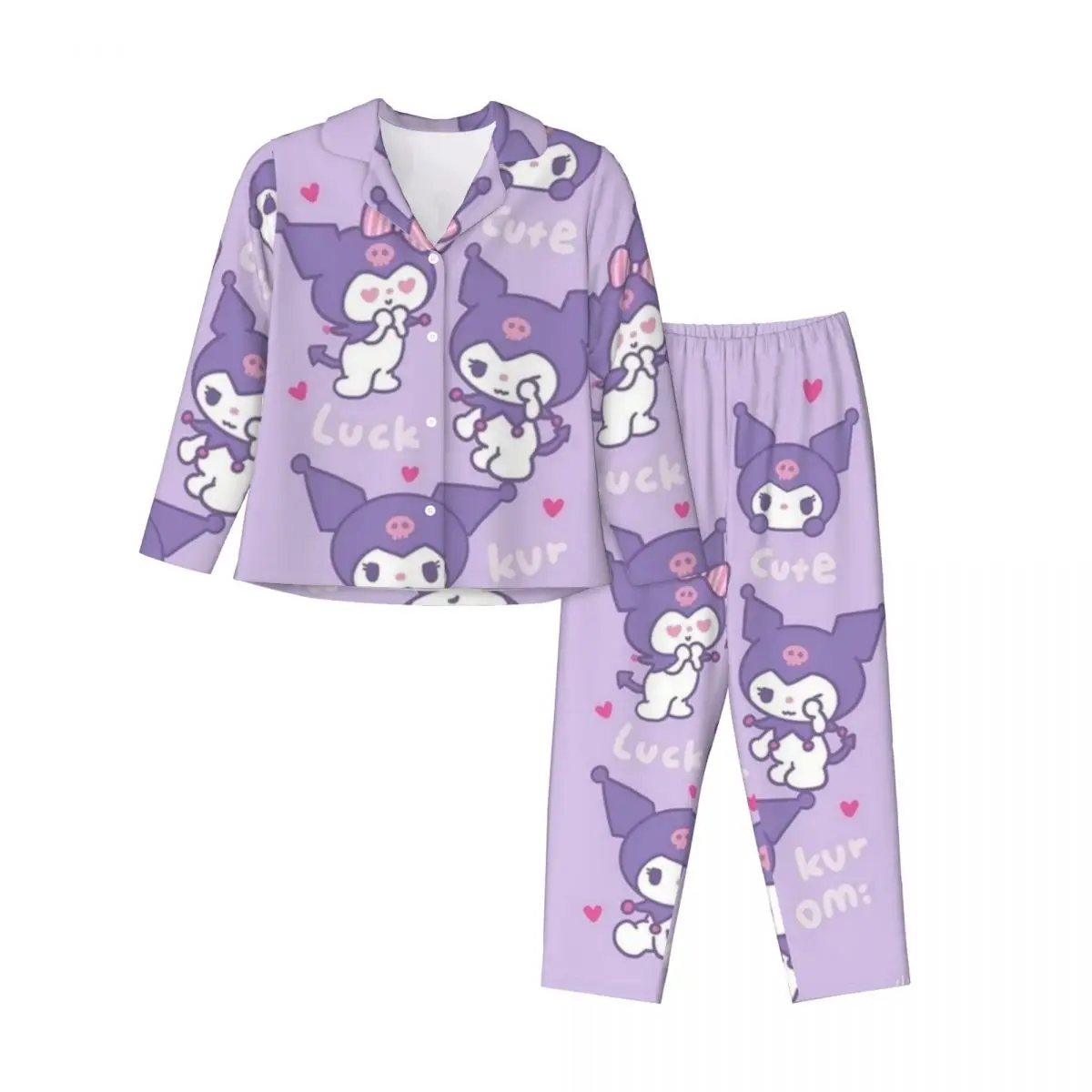 

Sanrio Kuromi Women Pajamas 2 Pieces Set Loungewear pyjama pour femme