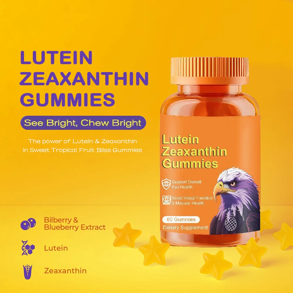 Eye Vitamin & Mineral Supplement, Gummy Multivitamin for Eyes, Zinc, Vitamin, Lutein & Zeaxanthin Supplements for Vision Support