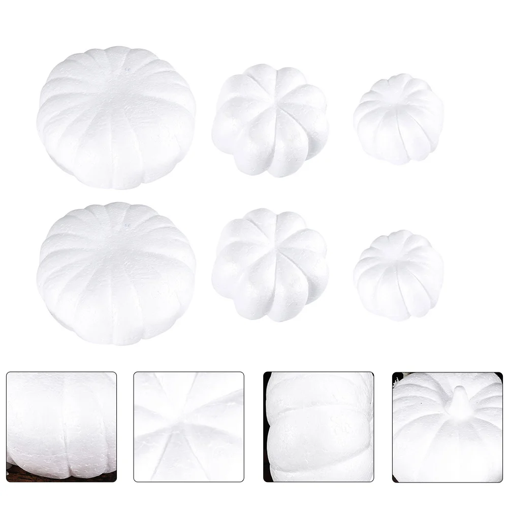 6 قطع من أدوات يقطين قابلة للطلاء بنفسك لمستلزمات إسفنجية لتزيين المهرجانات للأطفال، مشروع فني تعليمي، مجموعة زينة للحفلات