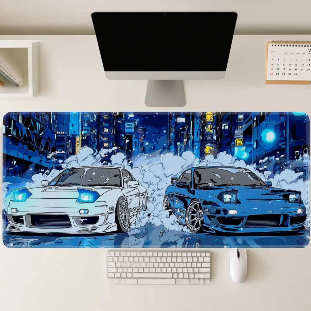 Japanese E-sports Car Anime Mouse Pad Non-slip Rubber Base Gaming Mousepad Non-Slip Desk Mat for Office PC Decorations PC Pads
