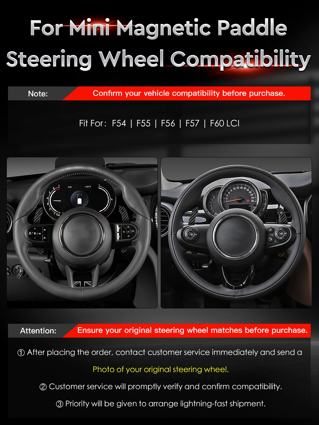 MC For BMW MINI LED Paddle Shifter Steering Wheel Paddle Shifter Mobile Phone Connection APP Control