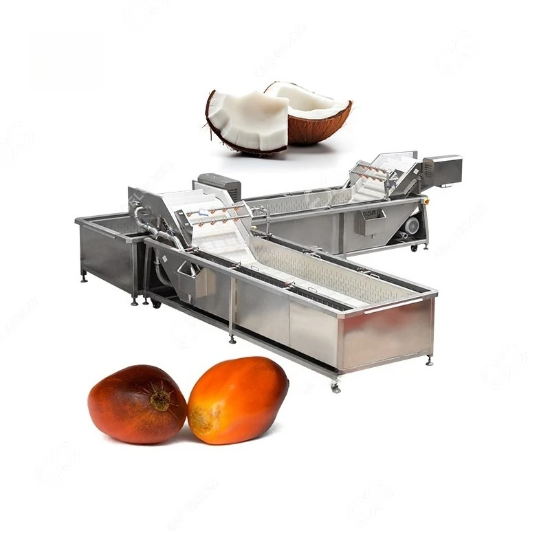 Fruit Vegetable Purifier Washer Cleaner Slice Young Coconut Washing and Cutting Process Line Machinery for Berries Washing