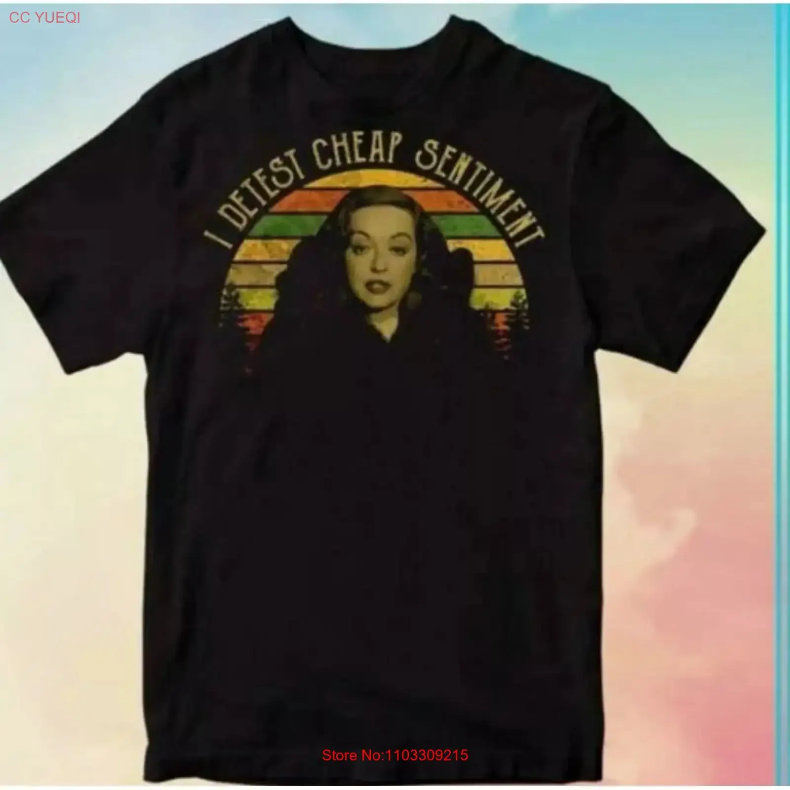 Camiseta Bette Davis I Detest Cheap Sentiment Movie, todos os tamanhos S a 5XL, vintage, lavada, casual, com estampa gráfica, streetwear, roupas de designer.
