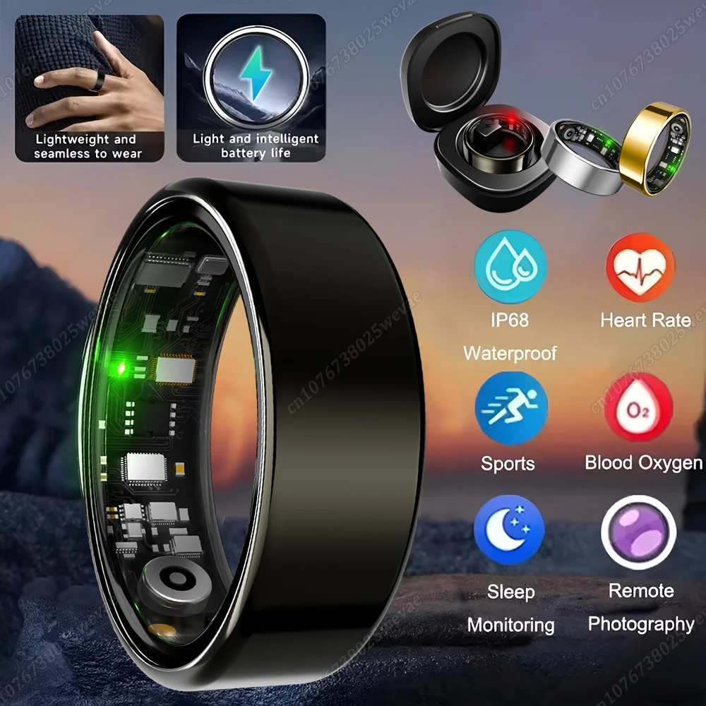 

Новое умное кольцо для мужчин и женщин, монитор сердечного ритма, кислорода в крови, монитор здоровья, смак, 5 атм, водонепроницаемые кольца с несколькими спортивными режимами для Android IOS