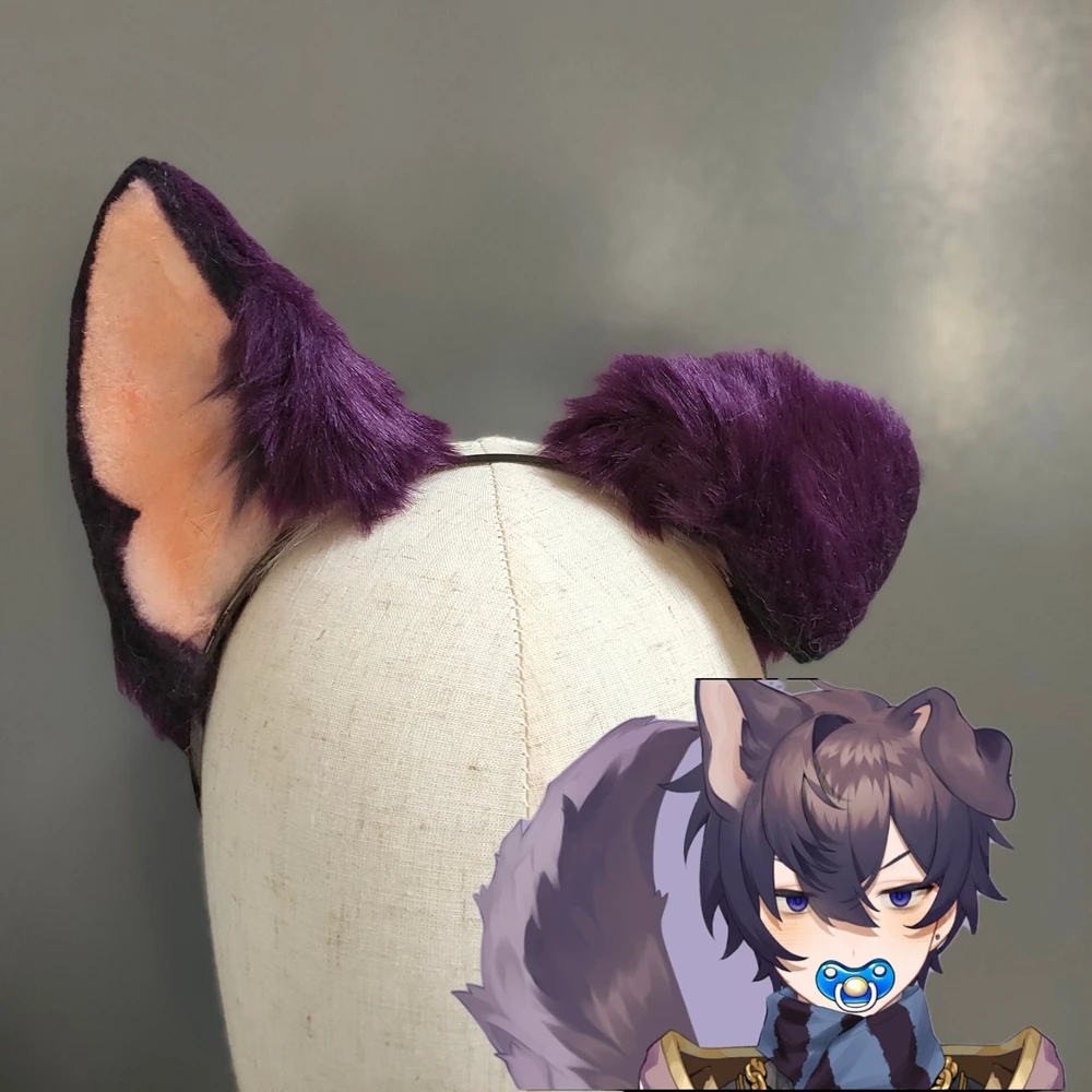 

New Virtual Anchor Vtuber Shoto Cos Dog Ears Hairhoop Purple Color Hand Made Work Custom Made