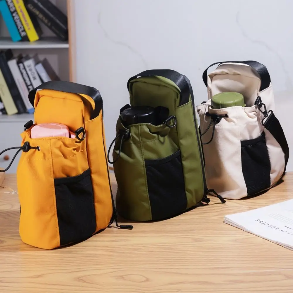 

Magnetic Water Bottle Sling Bag Pull Cord Multi-layer Gym Bottle Bag Convenience Large Capacity Crossbody Sports Bag Fitness