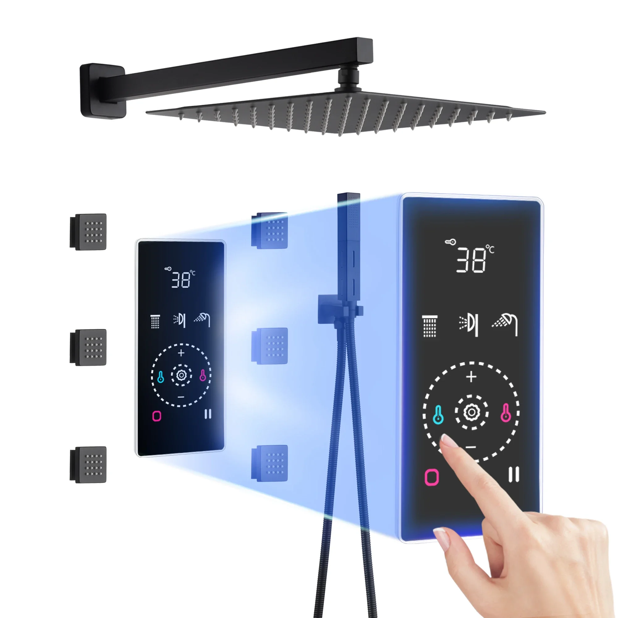 

3 functions Shower faucet 2 functions Showerhead smart home shower Touch digital display smart panel shower