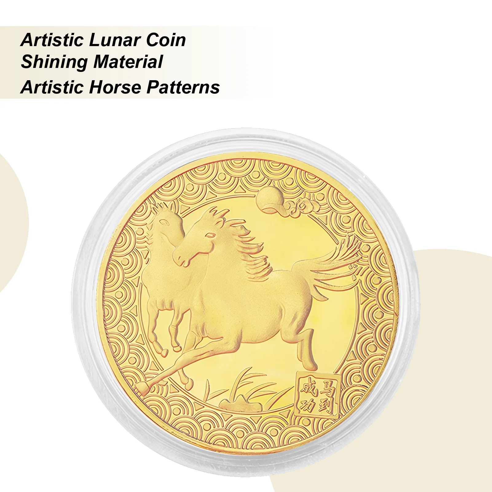 Commemorative Coin Fortune Auspicious Horse Souvenir Collectible Souvenir For Friends Women Men Kids Christmas Holiday Easter