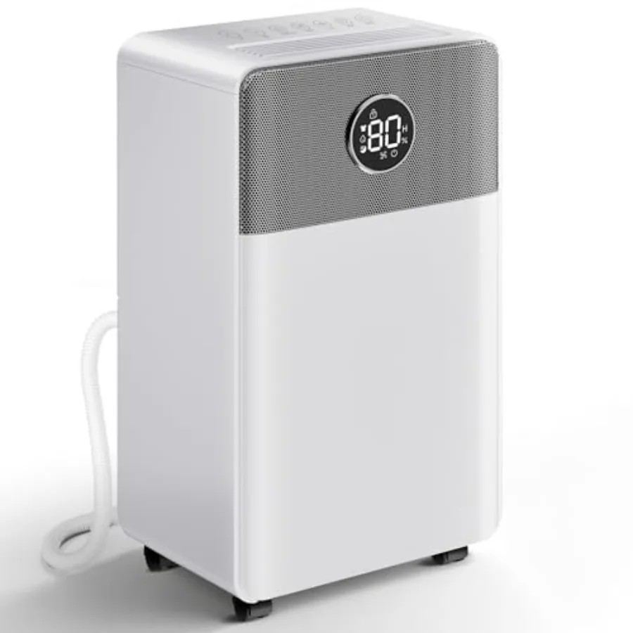 

Осушитель воздуха площадью 2500 кв. футов с дренажным шлангом, емкостью 42 пинты, интеллектуальным контролем влажности, 24-часовым таймером, 3 режимами работы, защитой от детей A